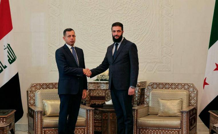 رئيس هيئة تحرير الشام أبو محمد الجولاني يستقبل رئيس المخابرات العراقية حميد الشطري في دمشق
