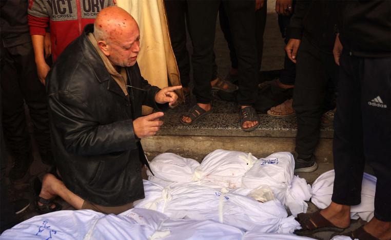 Mourning his dead