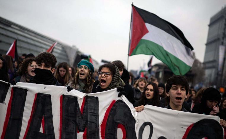 Protests in support of Palestinians were also held in universities