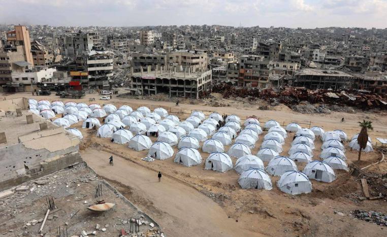 خيم في مخيم الشجاعية في غزة