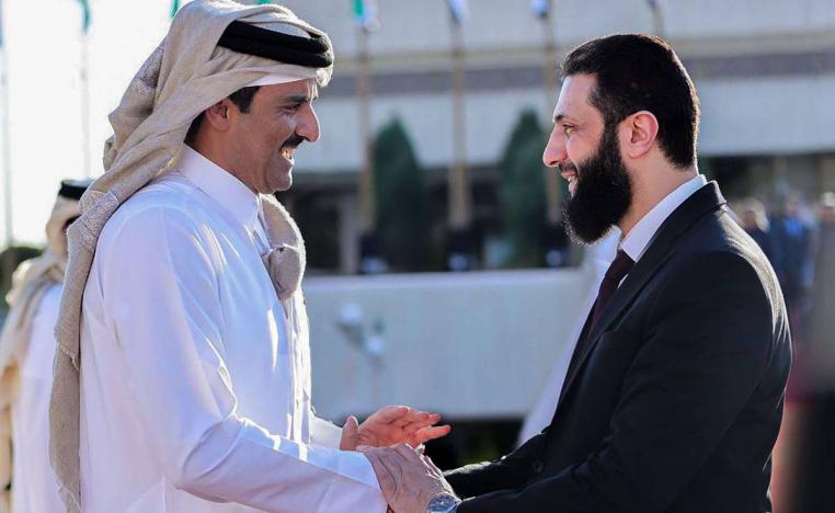 الرئيس السوري الجديد أحمد الشرع يستقبل أمير قطر الشيخ تميم بن حمد آل ثاني