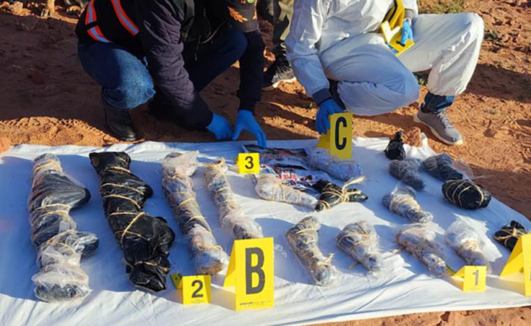 The weapons seized during the search