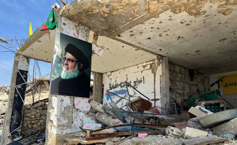 مبنى مدمر في بلدة الرملة جنوب لبنان