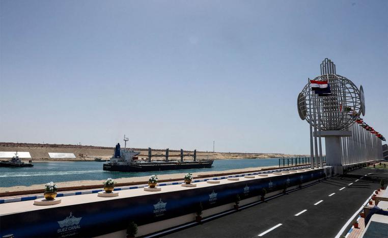 Revenue from the Suez Canal plummeted to $880.9 million in the fourth quarter from $2.40 billion a year earlier