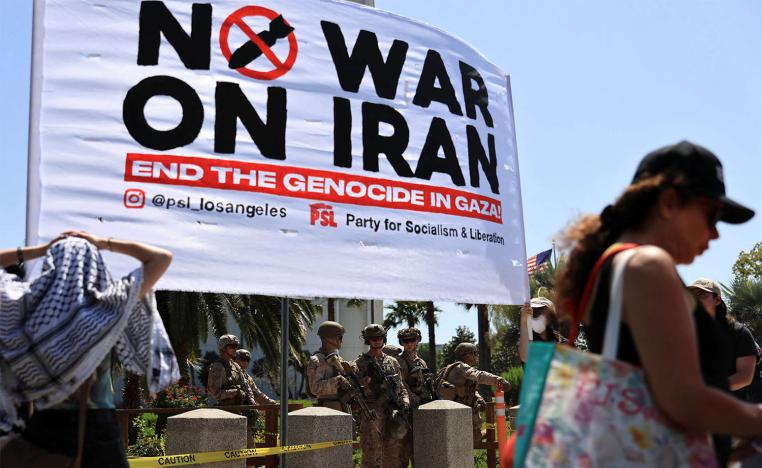 Pockets of anti-war protesters began taking to the streets in US cities