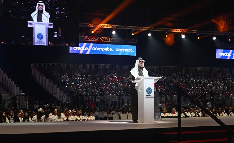 Sheikh Nahyan bin Mubarak Al Nahyan addressing the audience at the opening ceremony