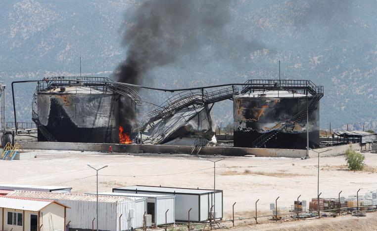 The Sarsang oilfield operated by HKN Energy, after a drone attack, in Duhok province