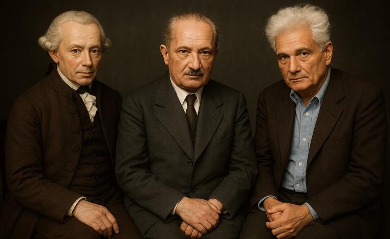 إيمانويل كانط، مارتن هايدغر، وجاك دريدا