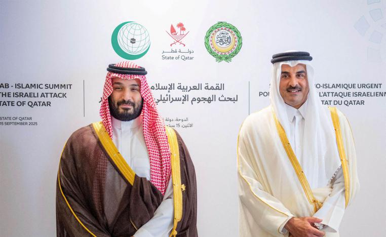 Saudi Crown Prince Mohammed bin Salman and Emir Of Qatar Sheikh Tamim bin Hamad Al Thani in Doha