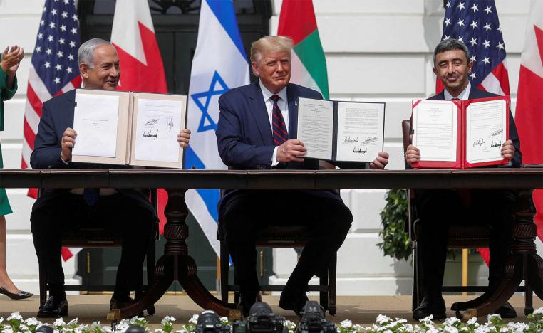 The signing ceremony of the Abraham Accords in September 2000