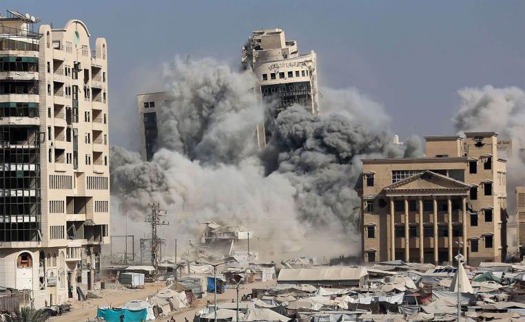 The IDF bombed a 12-floor block in the middle of Gaza City