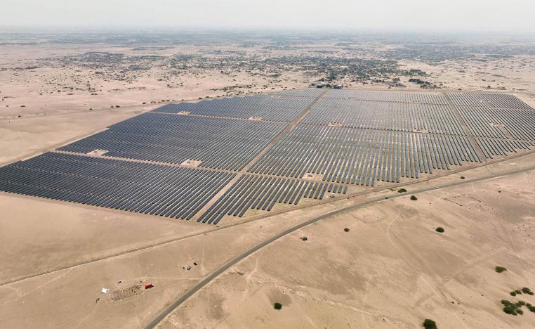 A drone view of the Aden Solar Power Plant