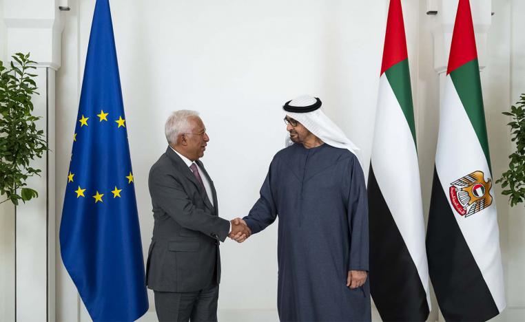 Sheikh Mohamed receiving Costa in Abu Dhabi