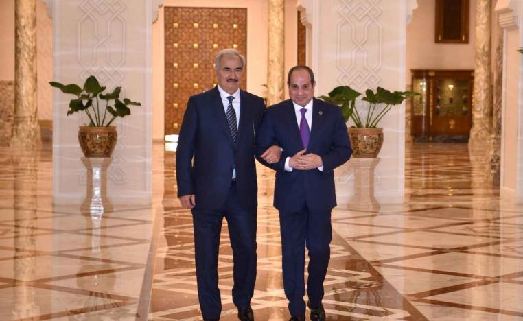 Egyptian President Abdel Fattah al-Sisi meets Libyan National Army commander Khalifa Haftar in Cairo, December 8, 2025.