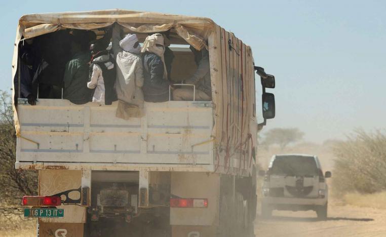 Sudanese refugees from al-Fashir are transported by UNHCR from Tine to the Tuloum refugee camp, in eastern Chad, November 21, 2025. 