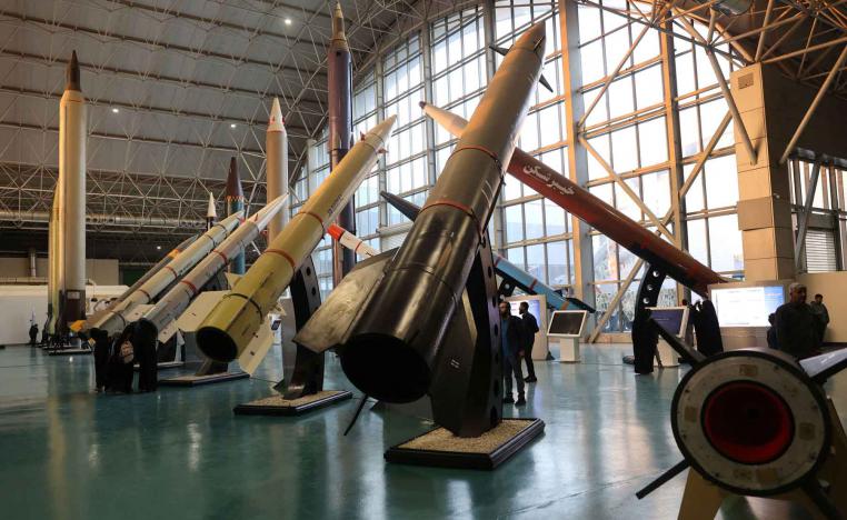 Iranian missiles are displayed at the Islamic Revolutionary Guard Corps(IRGC) Aerospace Force Museum in Tehran. 