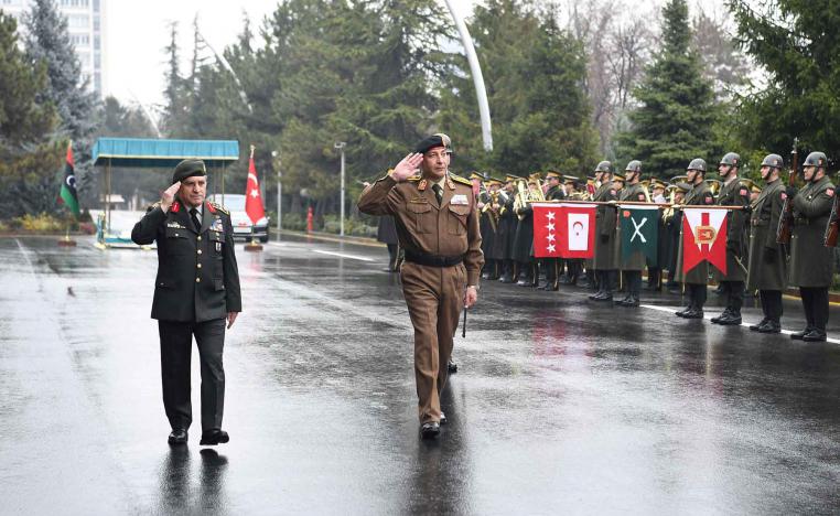 Turkish Chief of Staff Selcuk Bayraktaroglu meets his Libyan counterpart Mohammed Ali Ahmed al-Haddad in Ankara, December 23, 2025. 