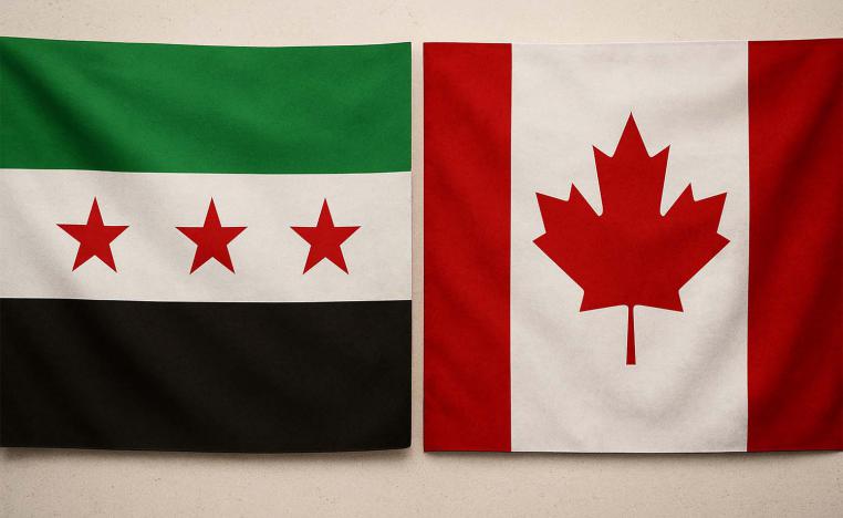 Syrian and Canadian flags