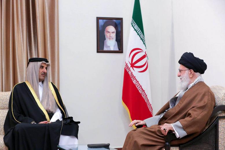 المرشد الأعلى علي خامنئي يستقبل أمير قطر الشيخ تميم بن حمد