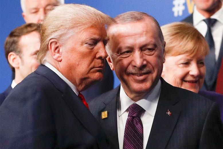 US President Donald Trump (L) and Turkey's President Recep Tayyip Erdogan