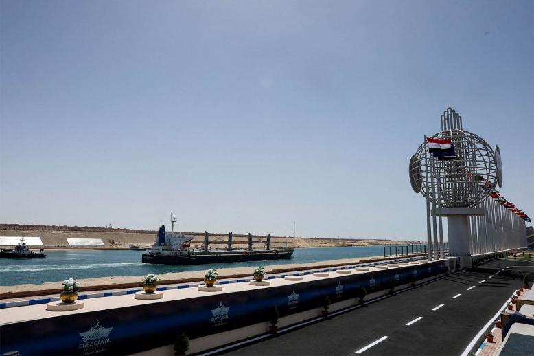 Revenue from the Suez Canal plummeted to $880.9 million in the fourth quarter from $2.40 billion a year earlier