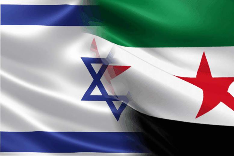Israeli and Syrian flags