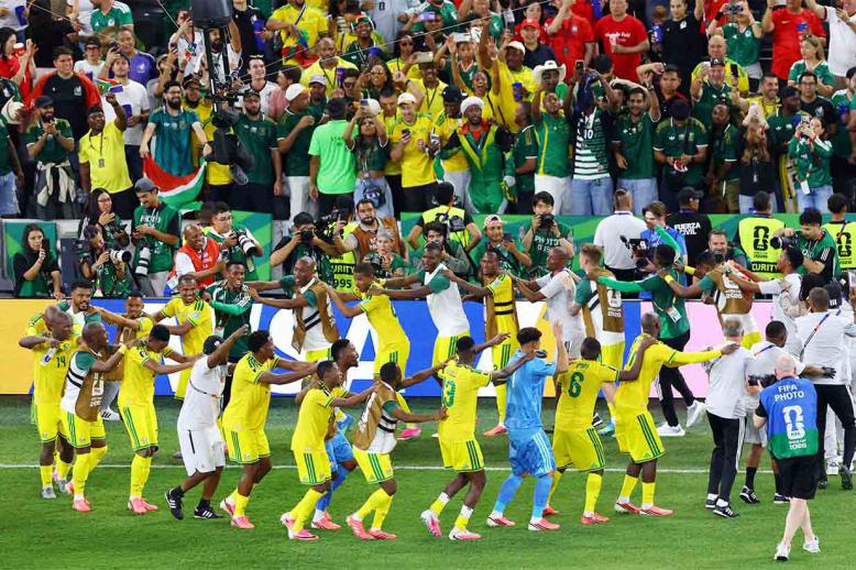 Bafana Bafana celebrating their win