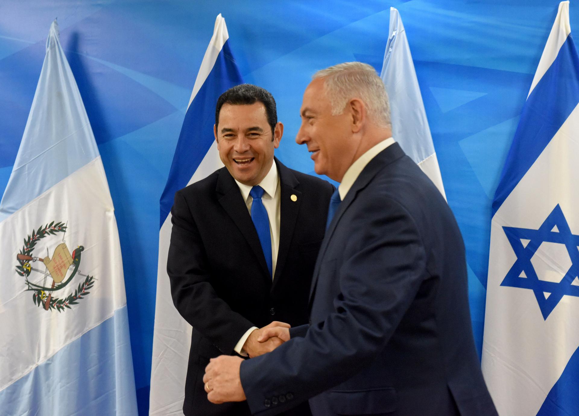 رئيس الوزراء الاسرائيلي بنيامين نتنياهو ورئيس غواتيمالا جيمي موراليس