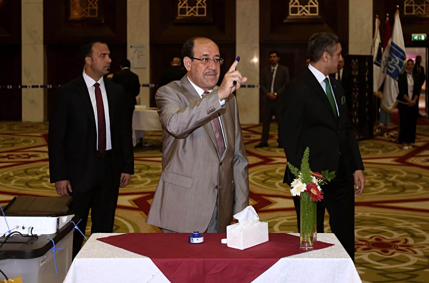المالكي بعد التصويت في الانتخابات العراقية الأخيرة