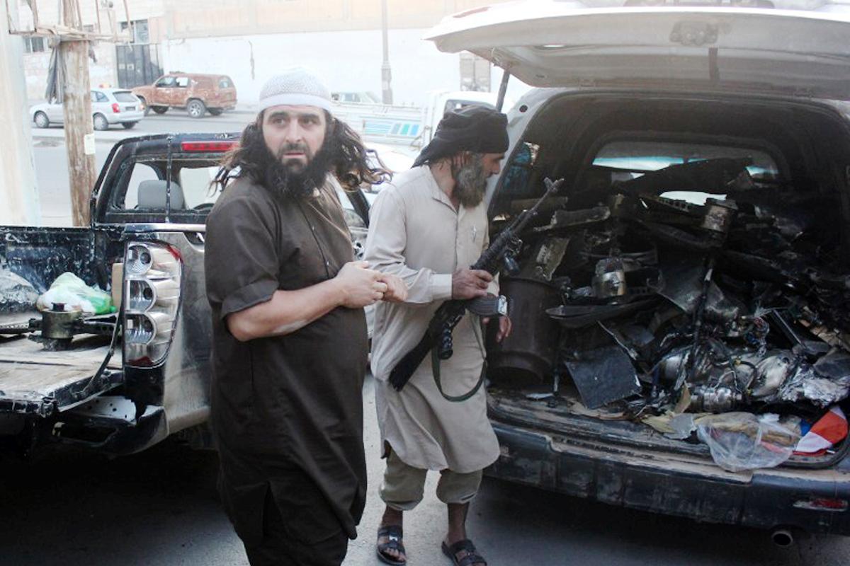 عناصر من داعش في الرقة حين كان التنظيم يسيطر على المدينة السورية