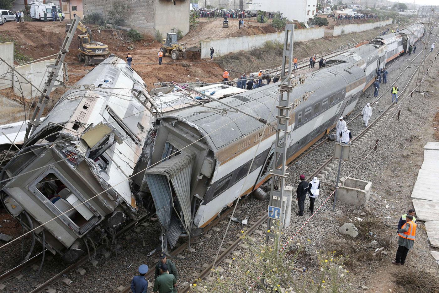 The crash occurred on a busy coastal line about 15 km north of Rabat