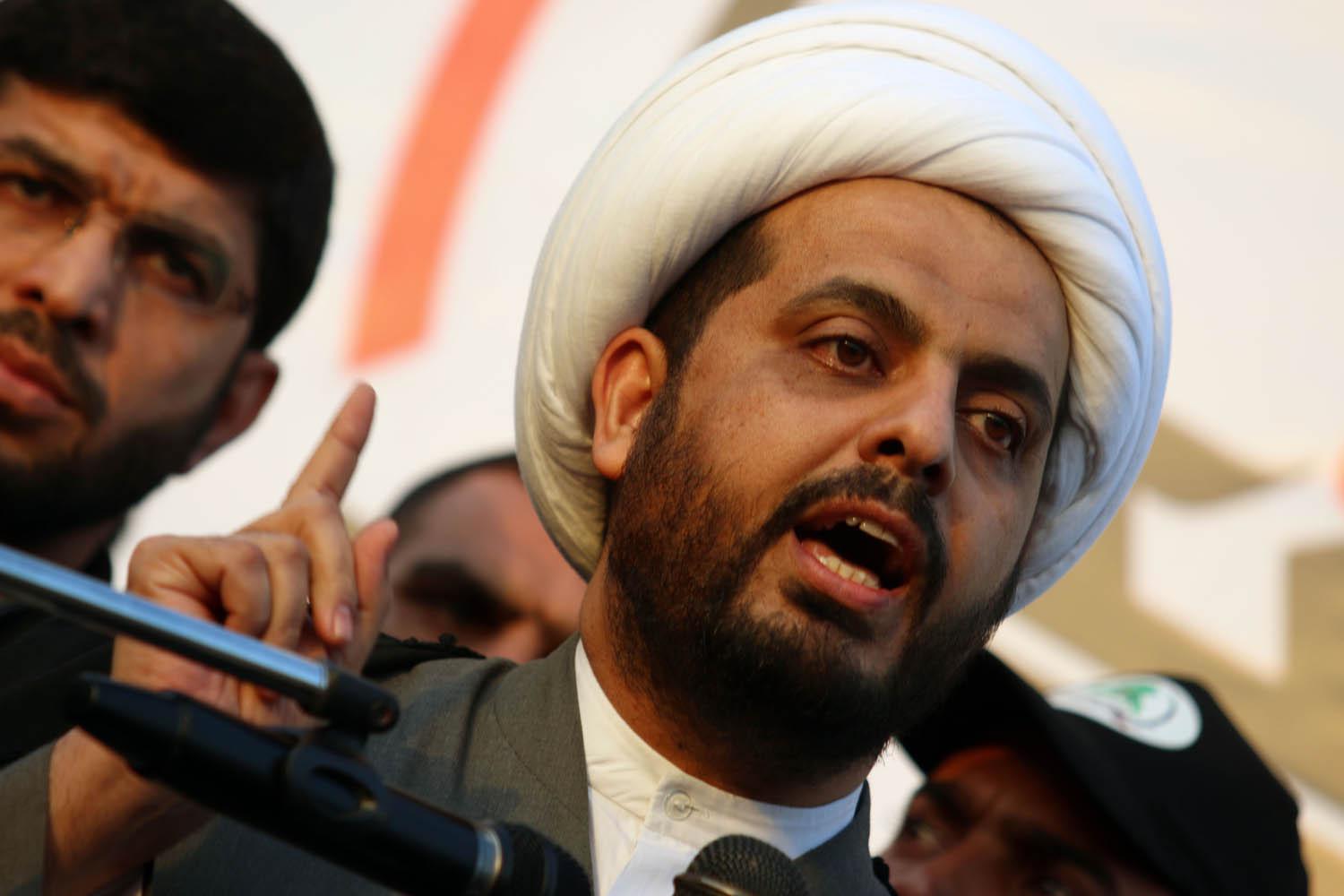 قيس الخزعلي في لقاء مع ميليشياته