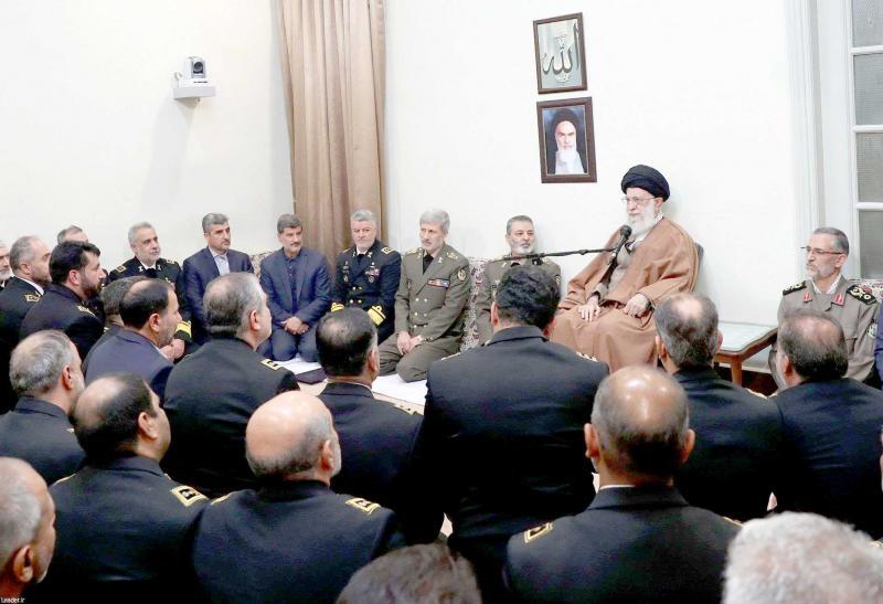 Iranian Supreme Leader Ayatollah Ali Khamenei delivers a speech during a meeting with navy commanders and officers in Tehran, November 28. (Office of Iran’s Supreme Leader)