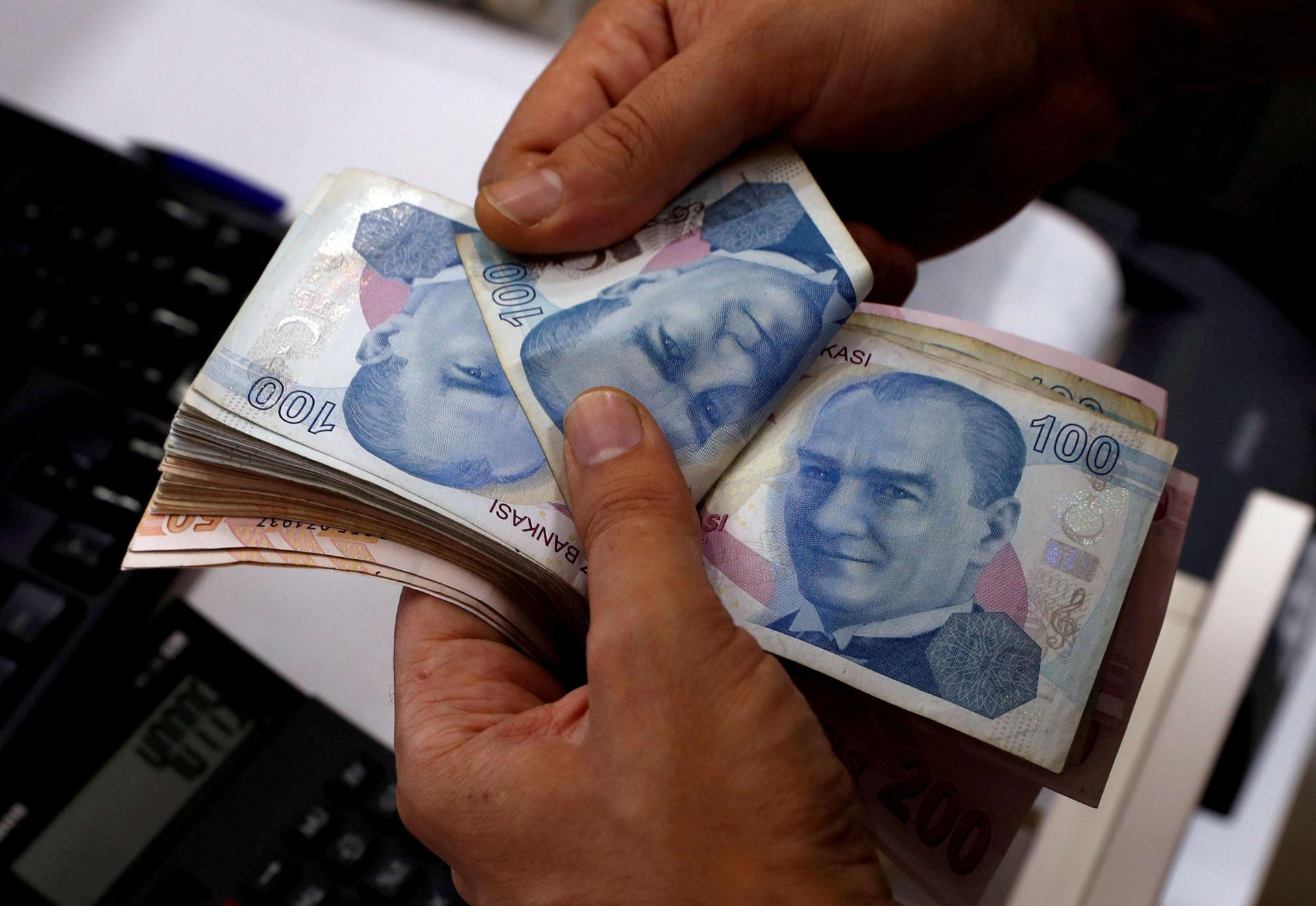 The Turkish lira traded at 5.3 against the dollar on Monday