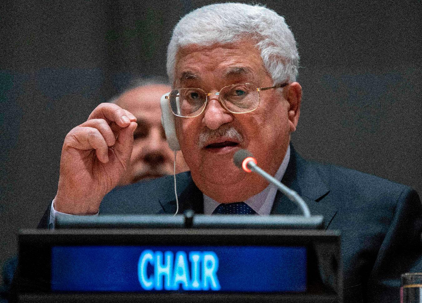 Palestinian president Mahmud Abbas addresses the United Nations Group of 77 and China January 15, 2019 at the United Nations in New York.