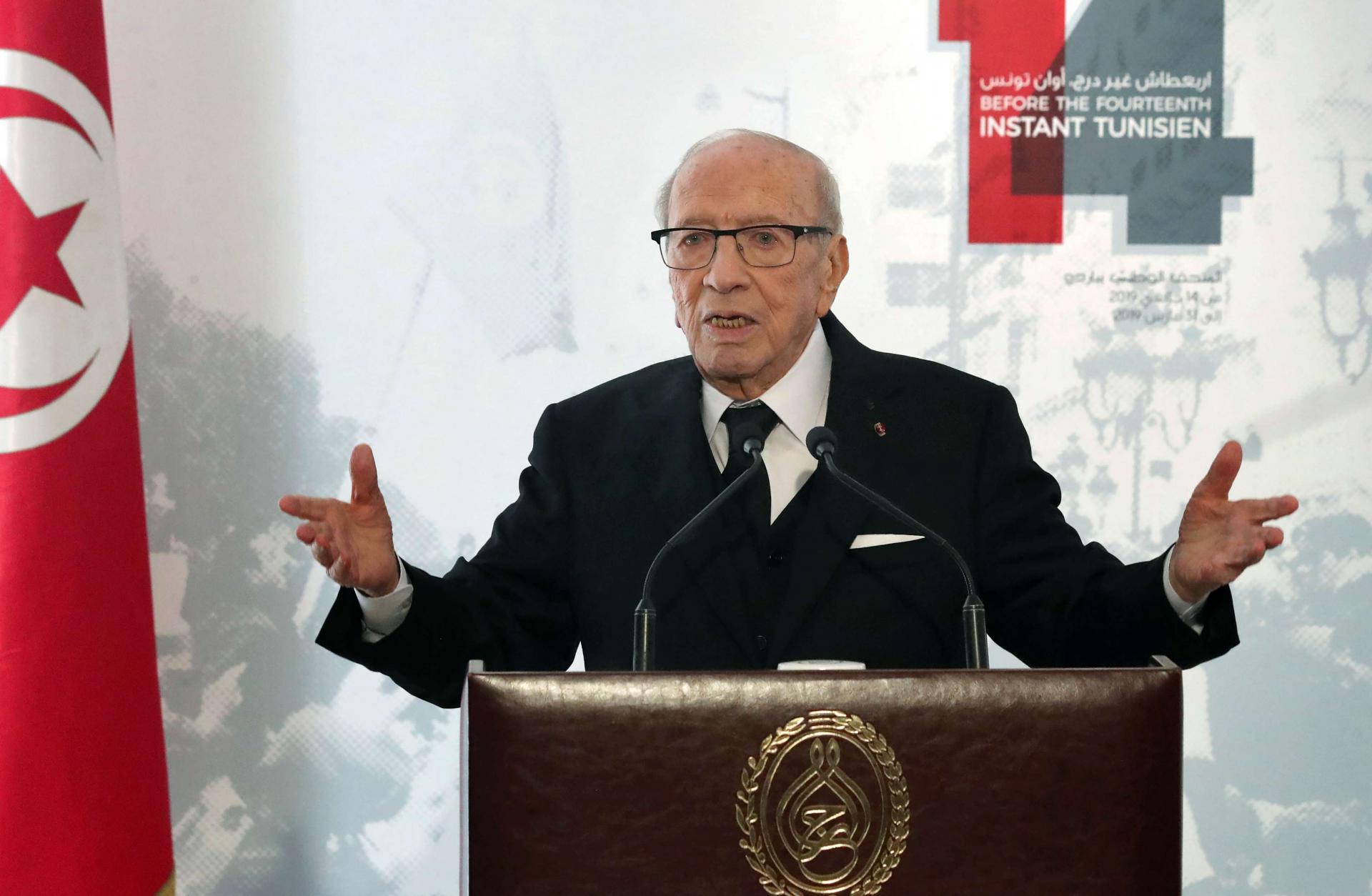 92-year-old Essebsi is Tunisia's first democratically elected president