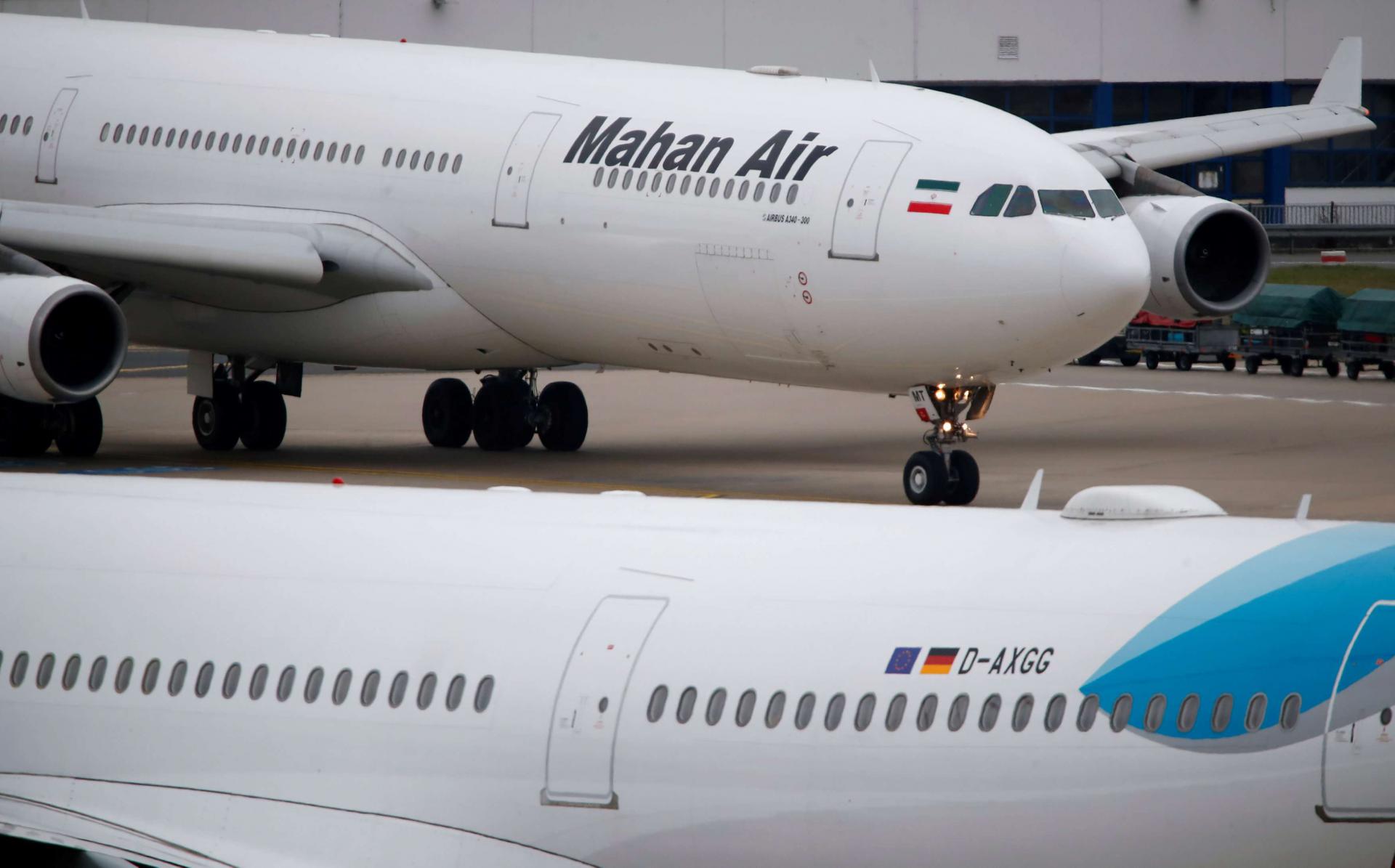 An Airbus A340-300 of Iranian airline Mahan Air taxis at Dusseldorf airport DUS, Germany January 16, 2019.