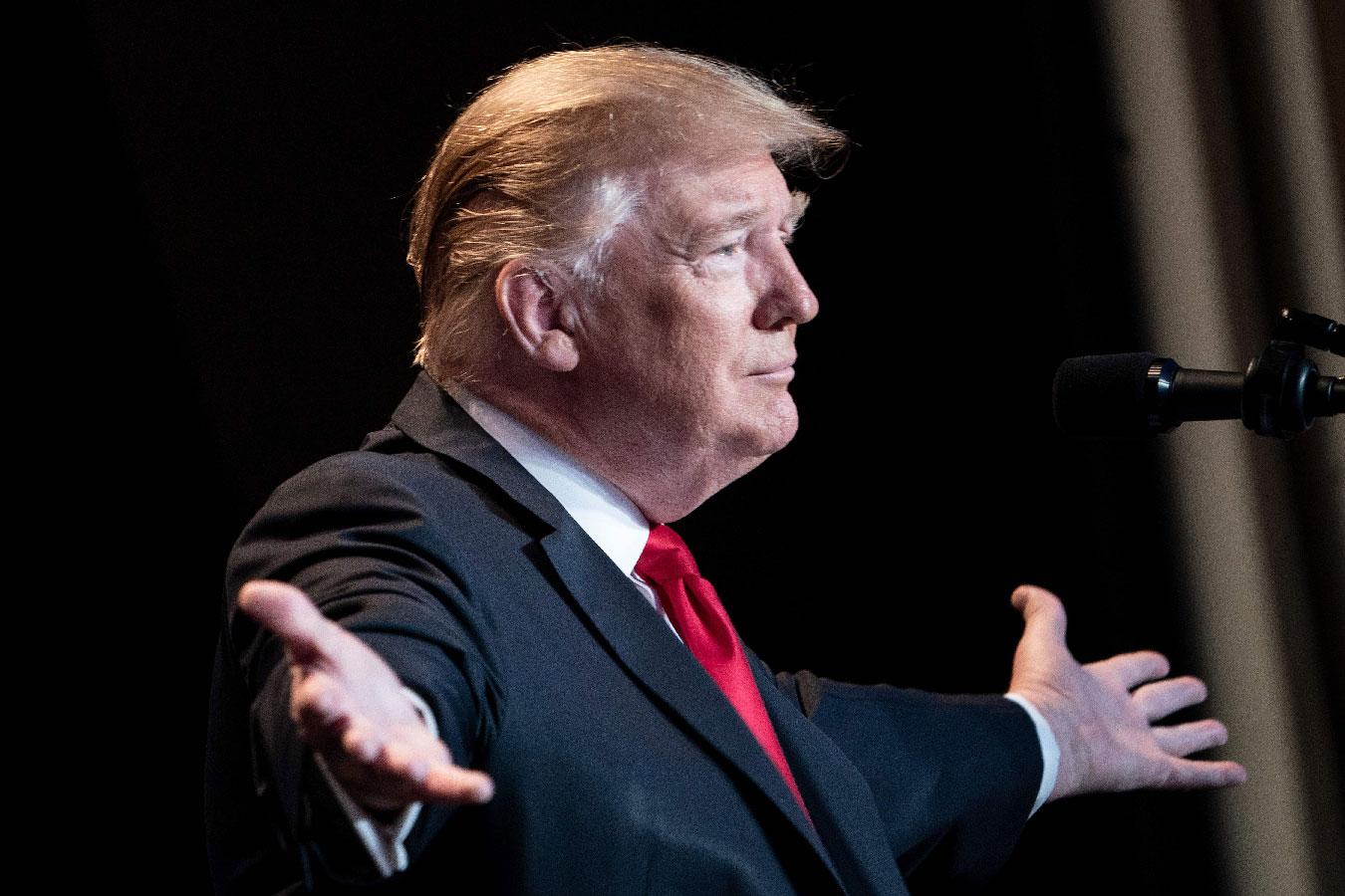 US President Donald Trump speaks during the National Prayer Breakfast on February 7, 2019 in Washington, DC.