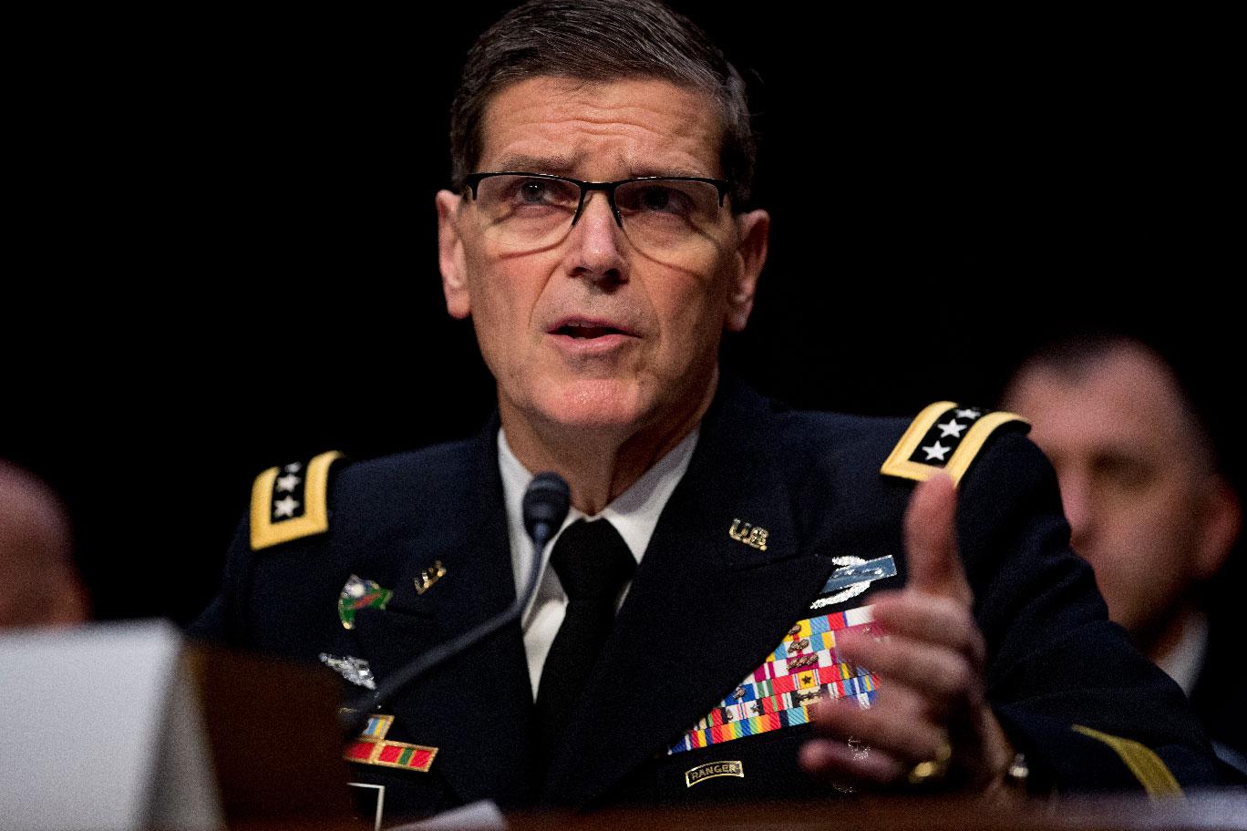 U.S. Central Command Commander Gen. Joseph Votel appears at a Senate Armed Services Committee hearing on Capitol Hill, Tuesday, Feb. 5, 2019, in Washington.