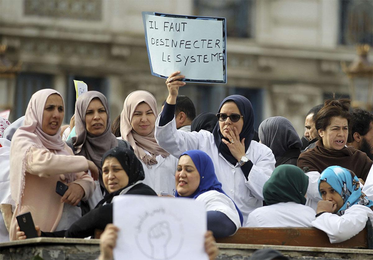 'The system needs to be disinfected', reads the placard