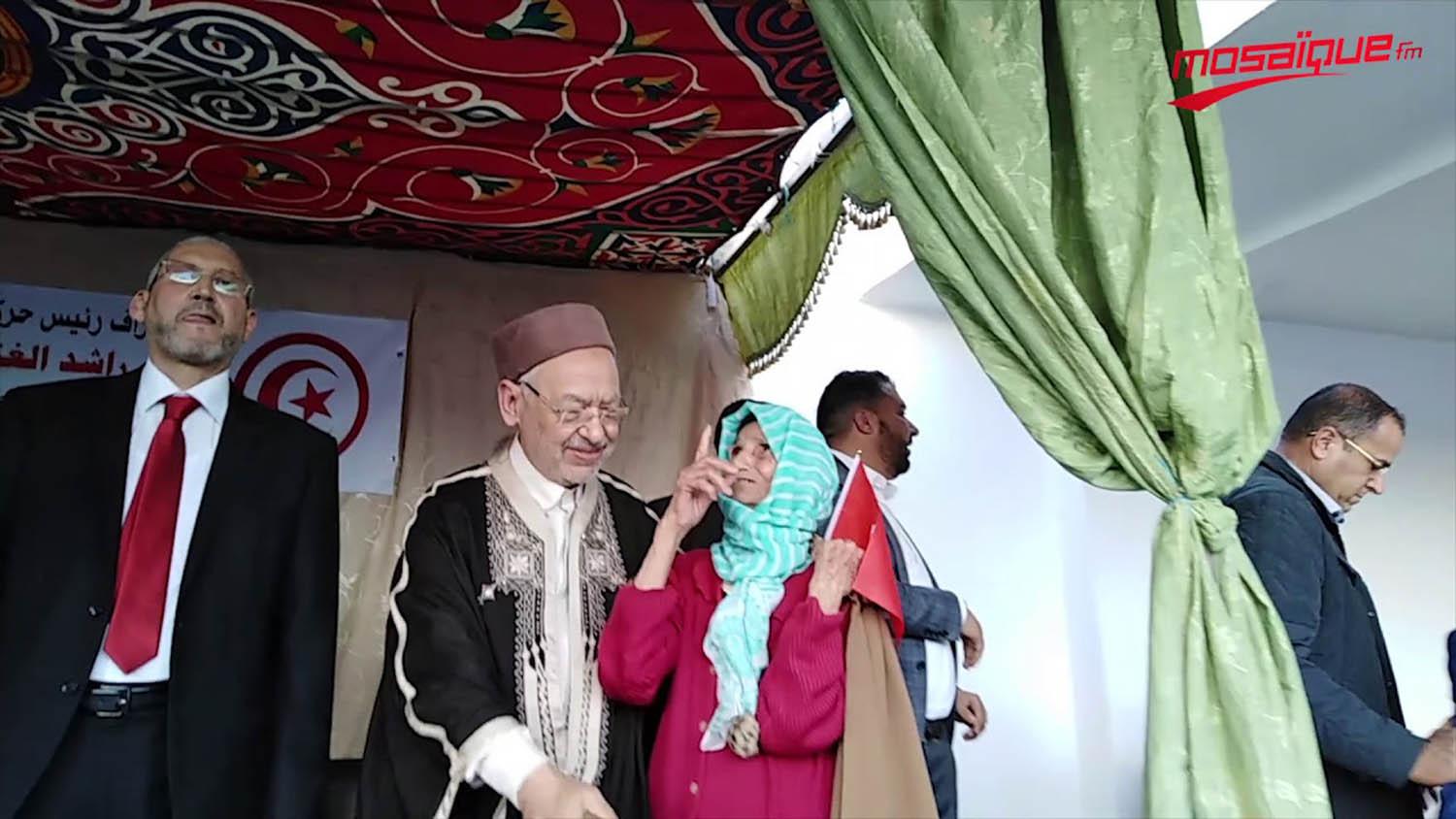راشد الغنوشي في جولة في الجهويات (صورة من قناة موزاييك)