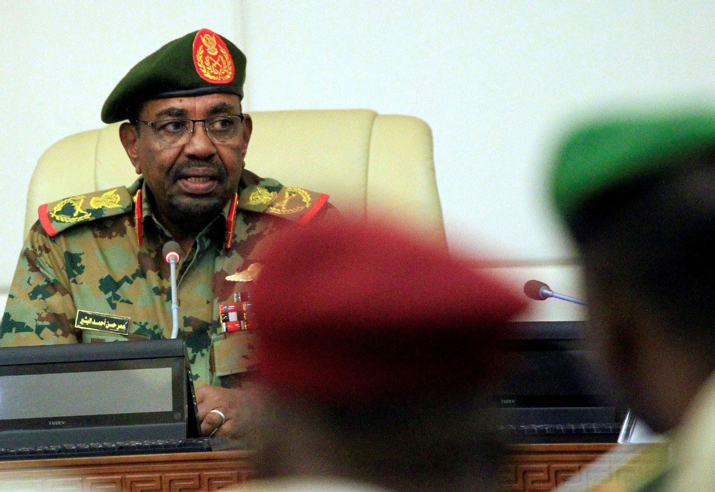 Sudan's President Omar al-Bashir is seen during a swearing in ceremony of new officials after he dissolved the central and state governments in Khartoum, Sudan February 24, 2019.