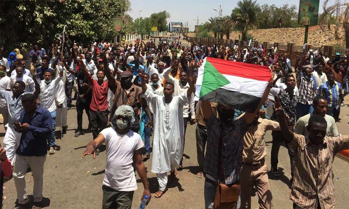 Thousands of protesters have massed at army HQ since Saturday