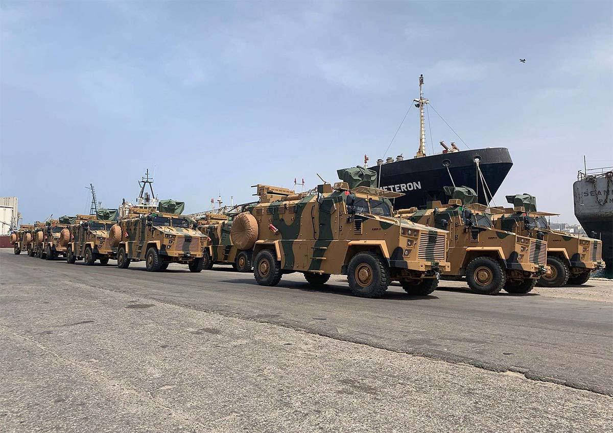 Armoured personnel vehicles, shipped to Libya's internationally recognised Government of National Accord 