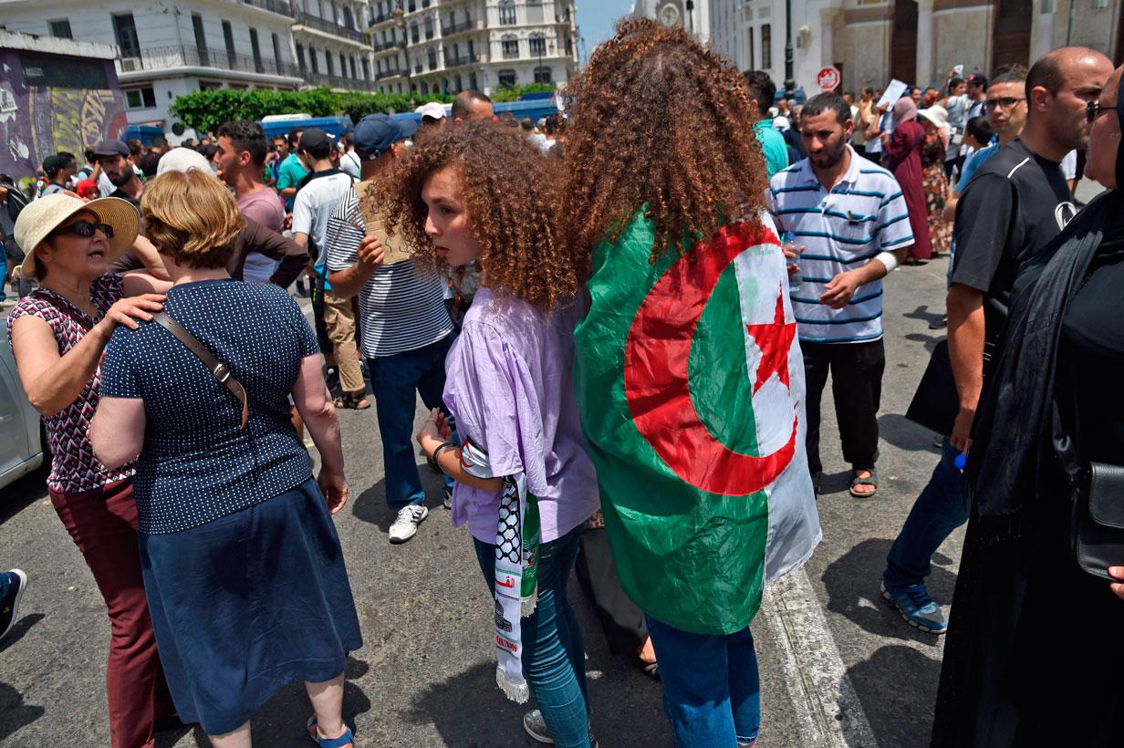 Algerian protesters demonstrate in Algiers on July 30, 2019