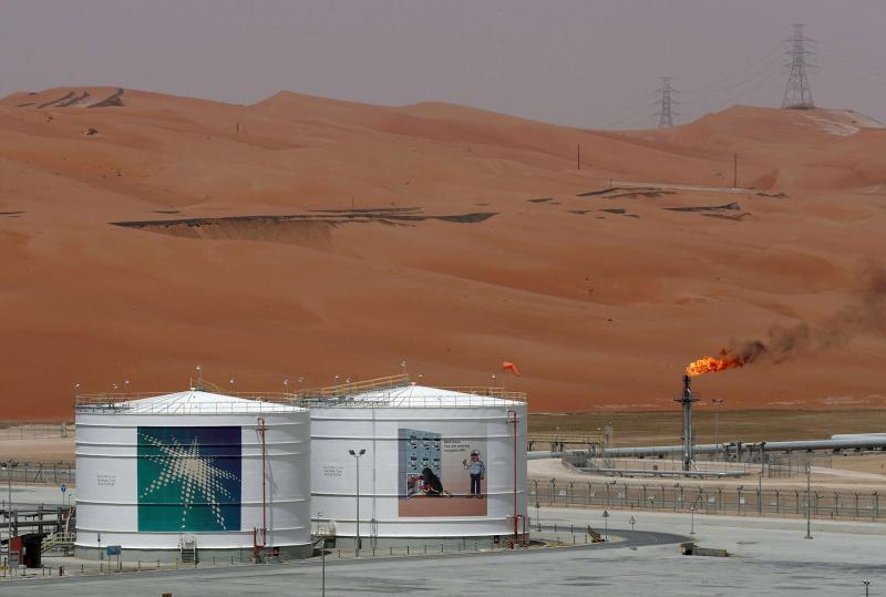 A view of the production facility at Saudi Aramco’s Shaybah oilfield in the Empty Quarter