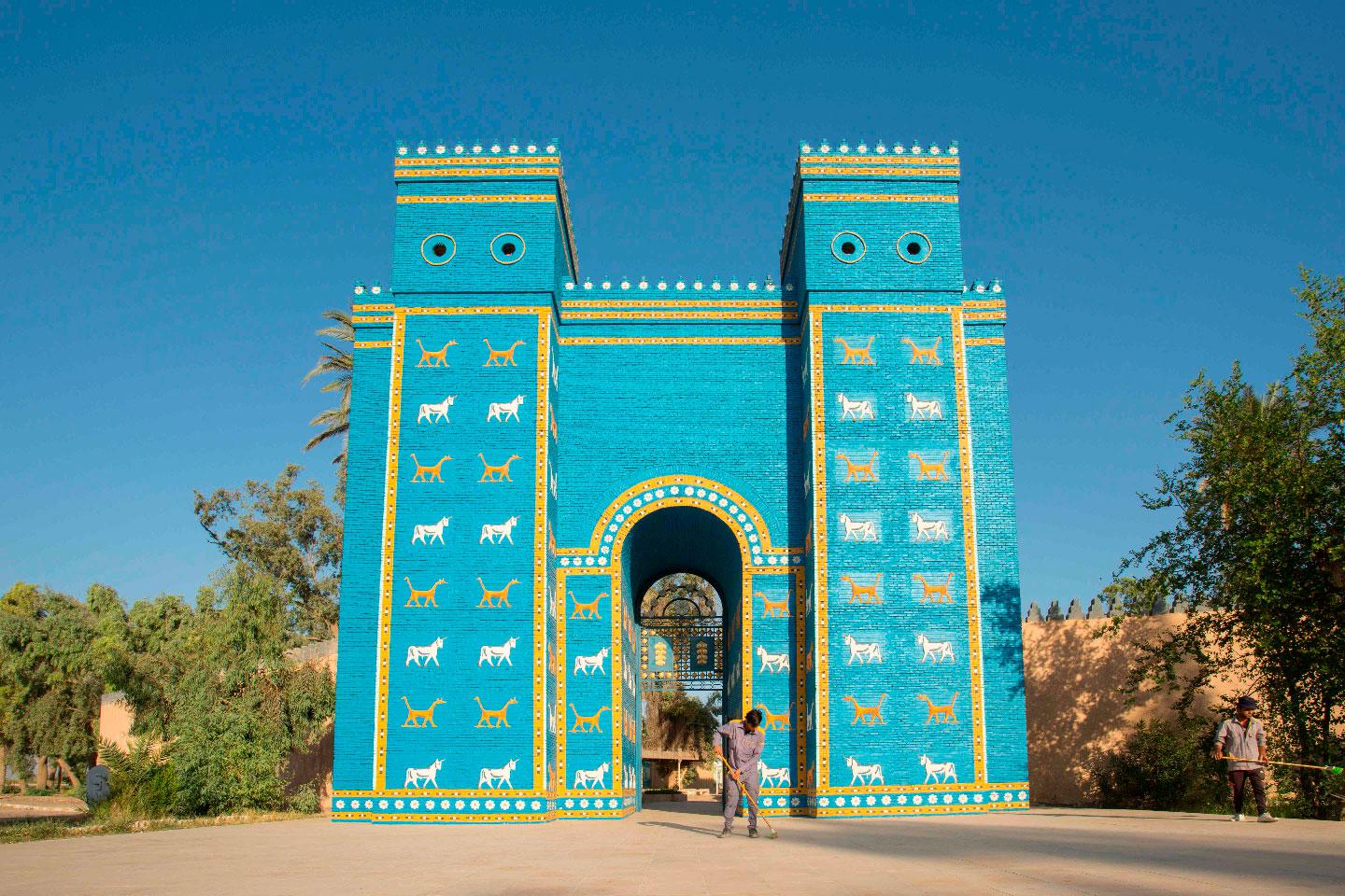 The Ishtar Gate at the ancient archaeological site of Babylon