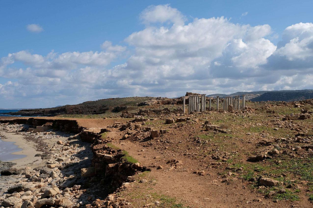 Historical monuments are pictured near the fishing port in the area of Susah