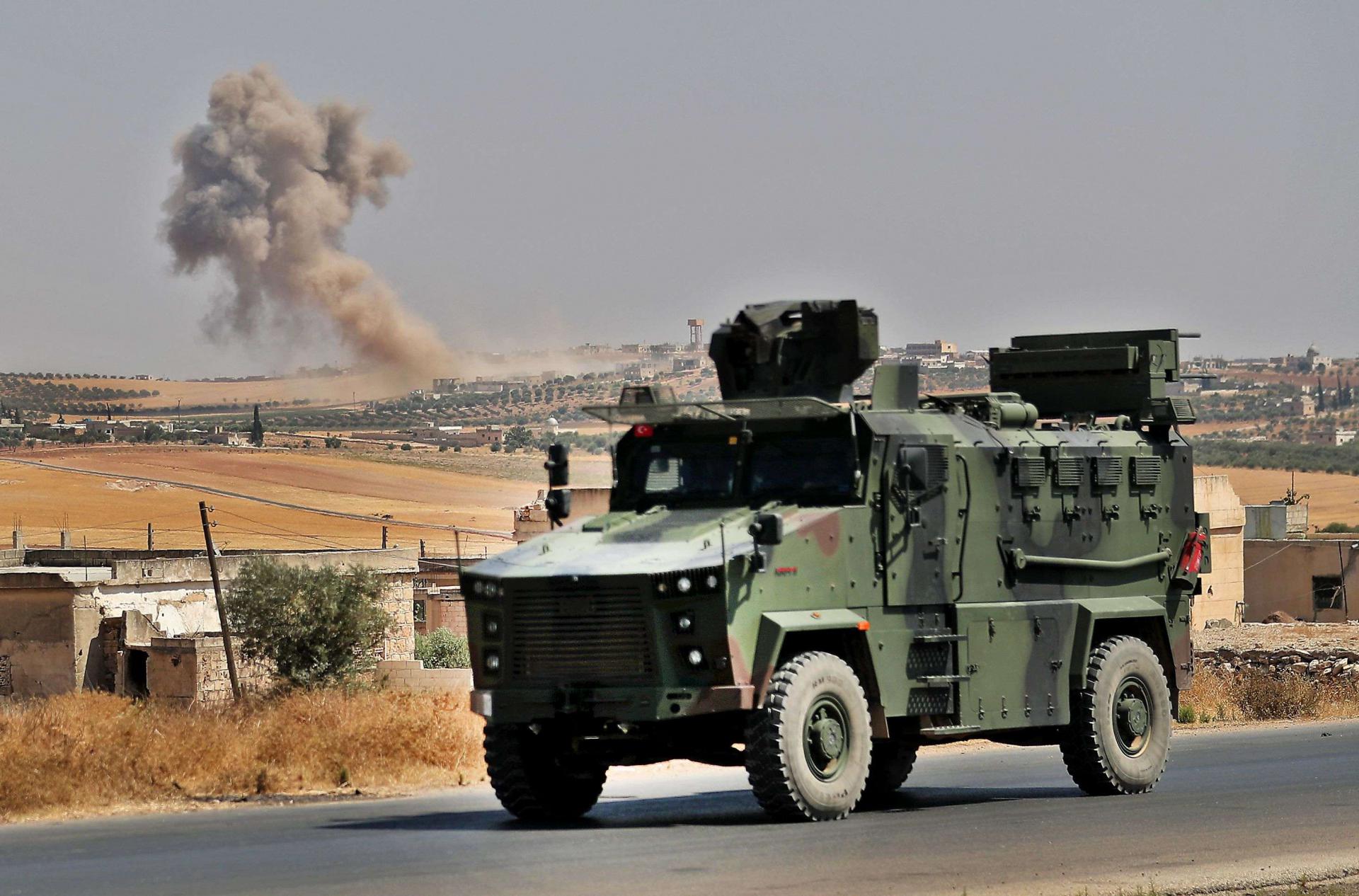 The strike killed a Turkish-backed fighter from the Faylaq al-Sham group and two other opposition fighters