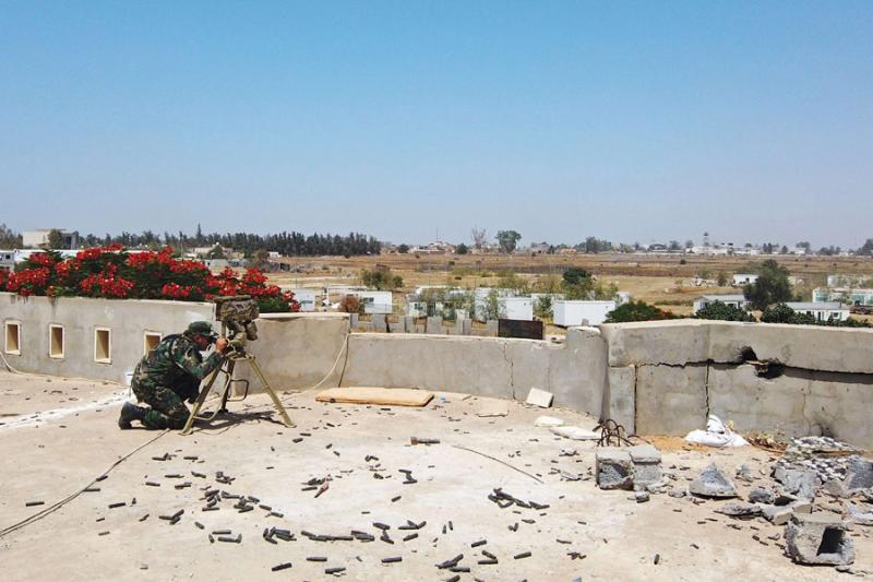 A member of the forces loyal to Libya’s Government of National Accord is seen in southern Tripoli